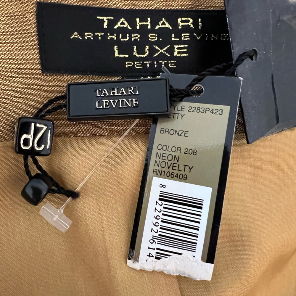 TAHARI LUXE PETITE GOLD/BRONZE‎ BETTY DRESSY BLAZER - Picture 8 of 9